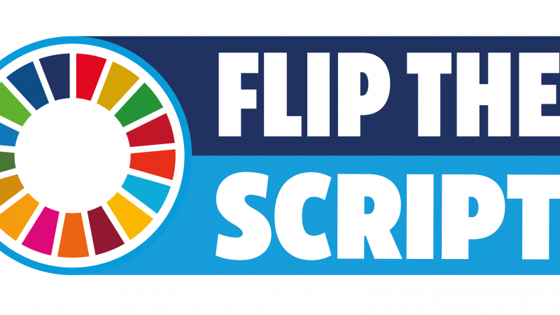 The logo of the UN SDG Flip The Script campaign