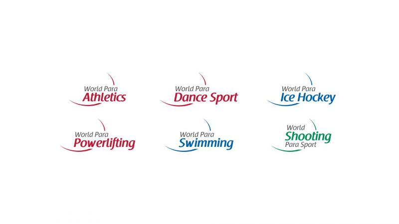 The wordmarks of the six World Para Sports
