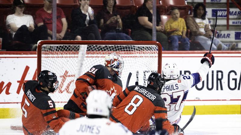 A Para ice hockey game between Canada and USA