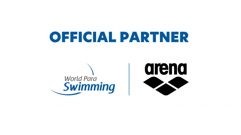 The logos of World Para Swimming and Arena