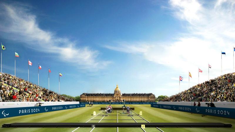 Visual graphic of the Para archery venue at Paris 2024