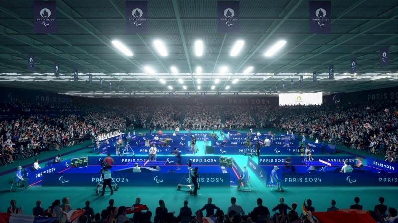 A visual of the Para table tennis venue at Paris 2024