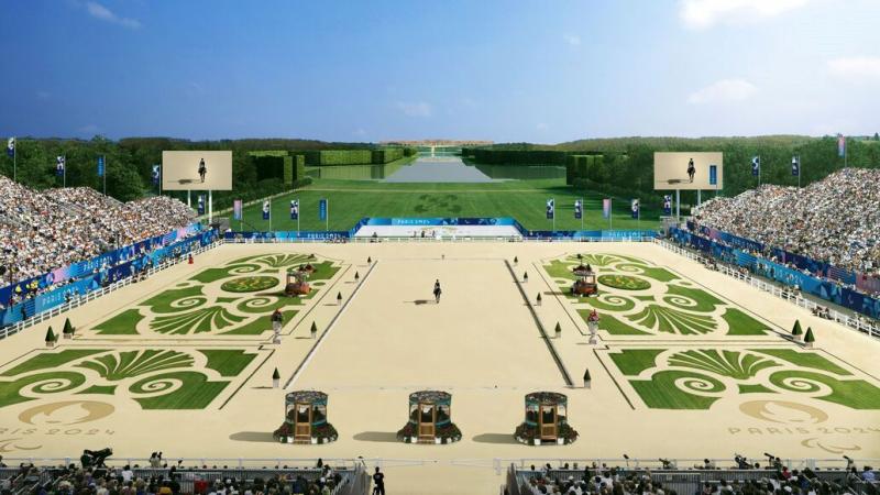 Visual graphic of the Para equestrian venue at Paris 2024