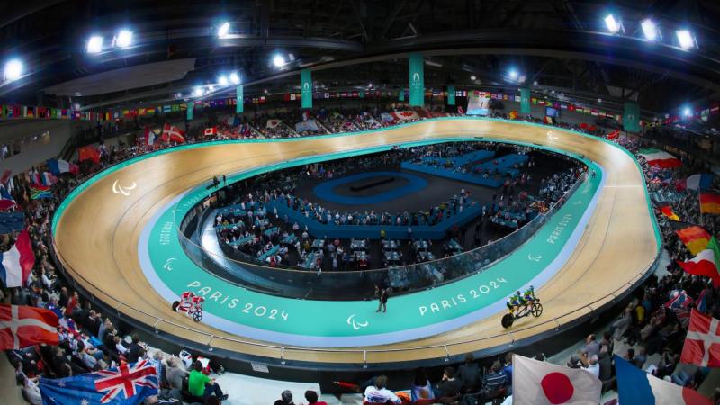 Visual graphic of the Para track cycling venue at Paris 2024