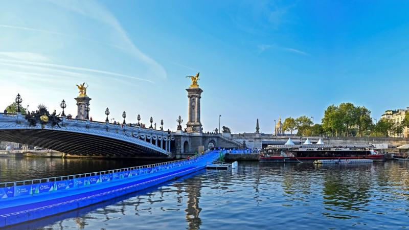 A view from the Pont Alexandre III bridge, the starting point of the Para triathlon events
