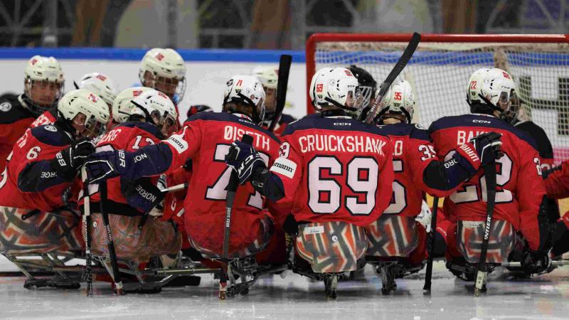 Players celebrate a goal