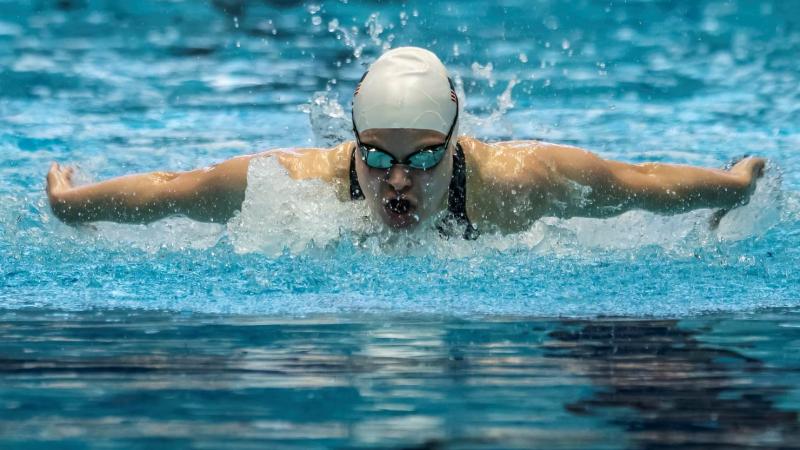 A swimmer in action