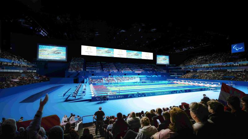Image of the Paris La Defense Arena, Para swimming venue at Paris 2024