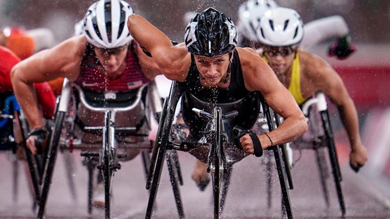 Female wheelchair racing athletes are competing at Tokyo 2020.