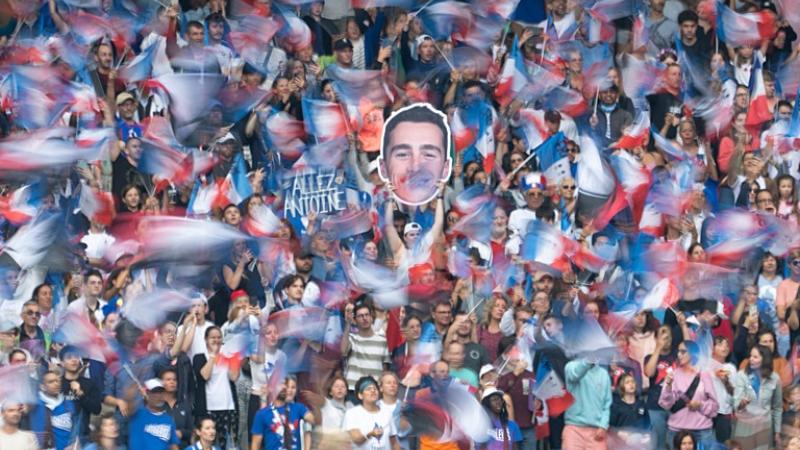 French fans in the stands of Stade de France