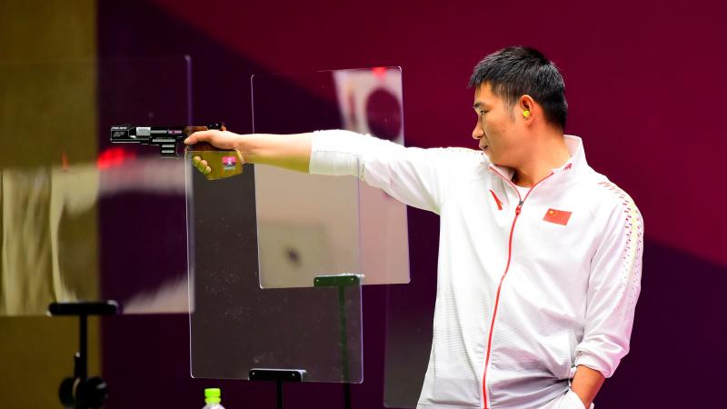 A shooter in action