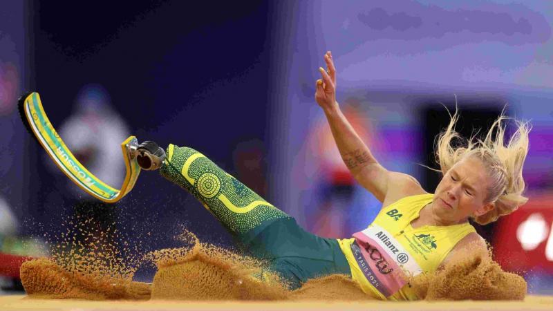 A long jumper in action