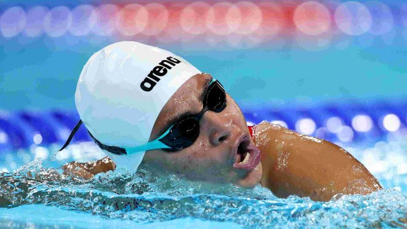 A swimmer in action