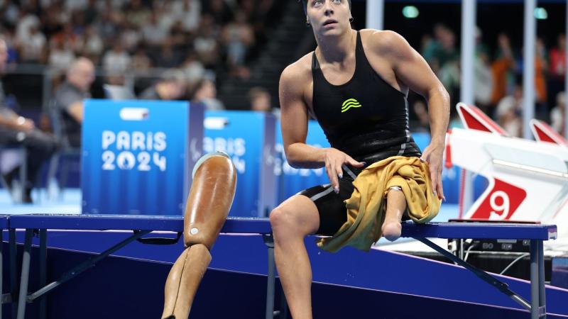 An athlete after her race
