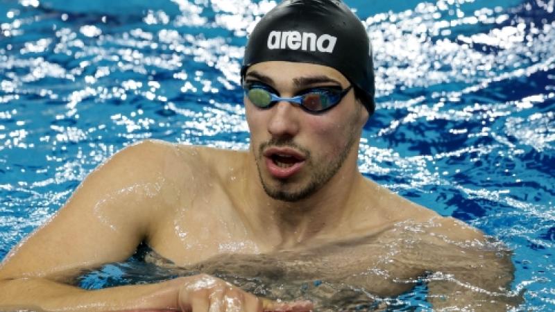 An athlete in the pool