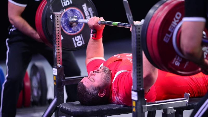 A powerlifter in action