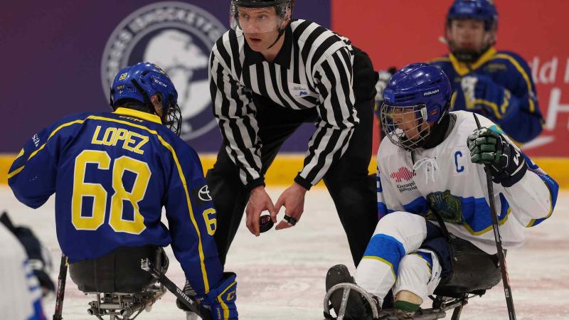 Para Ice Hockey athletes in action