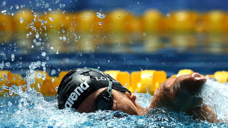 A swimmer in action 