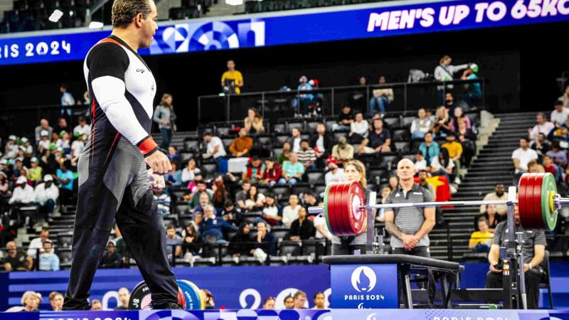 An athlete goes for a lift 