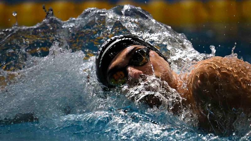 A swimmer in action