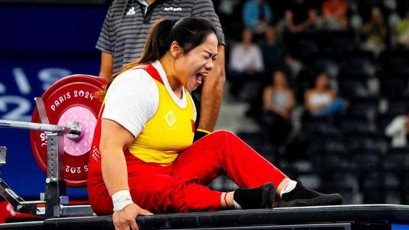 Players reacts before going for a lift