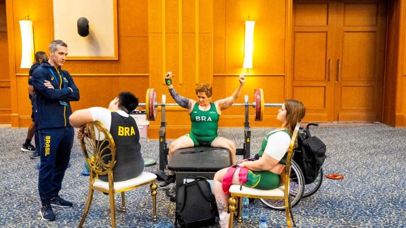 Para powerlifters in training at Cairo 2025