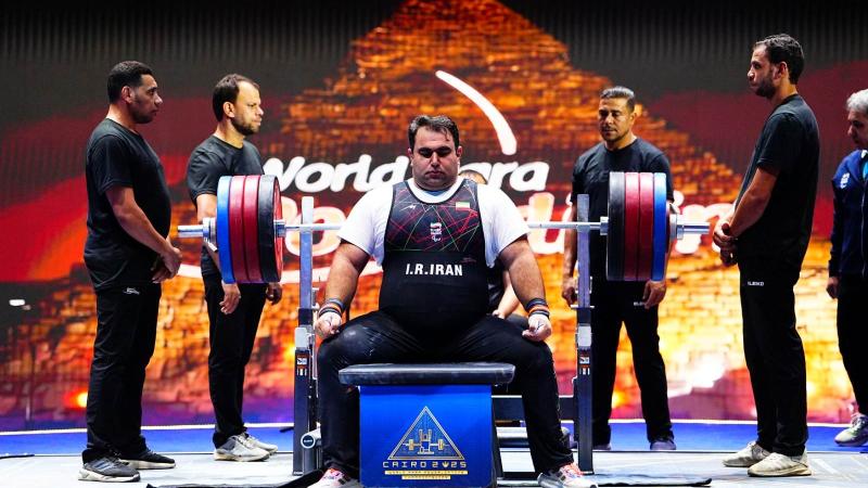 An athlete gets ready for his lift