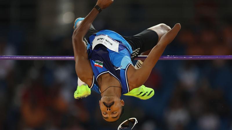 A high jumper in action
