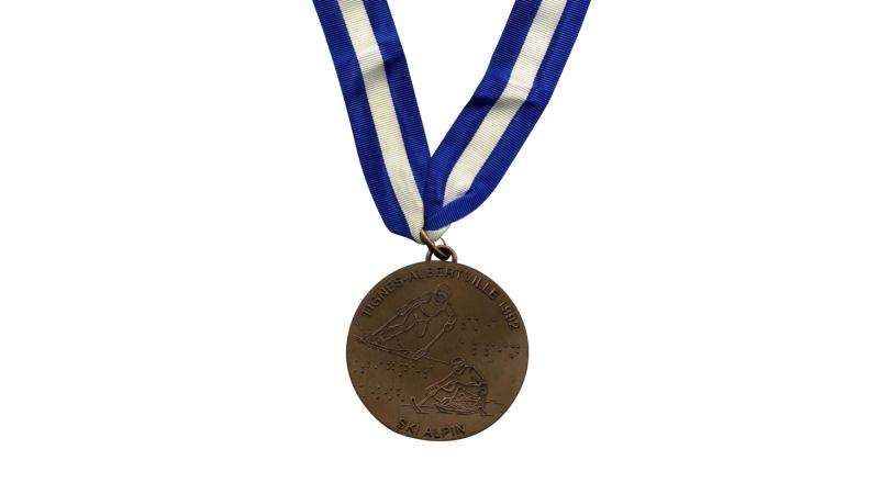The front of the Tignes-Allbertville 1992 medal.