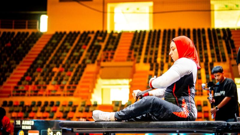 An athlete goes for a lift 