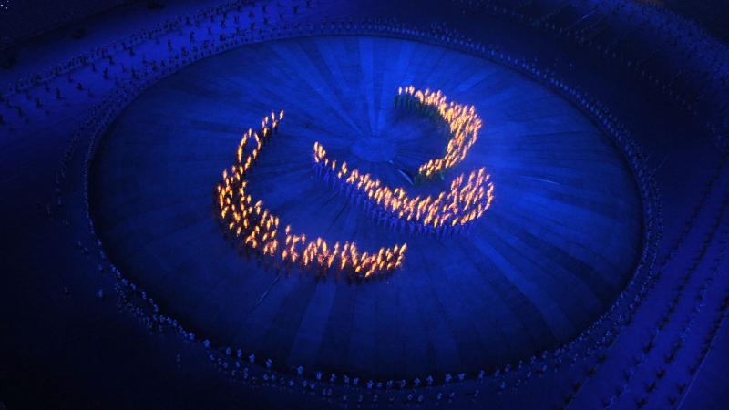 Agitos representation during the Beijing Opening Ceremony