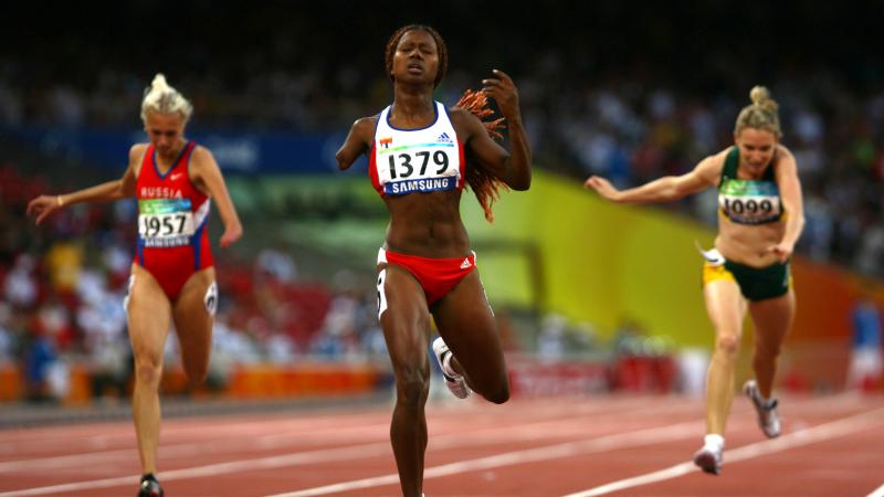 Crossing the finishing line in Beijing