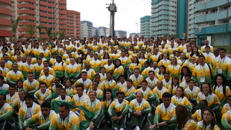 Brazil's delegation gets together for a picture