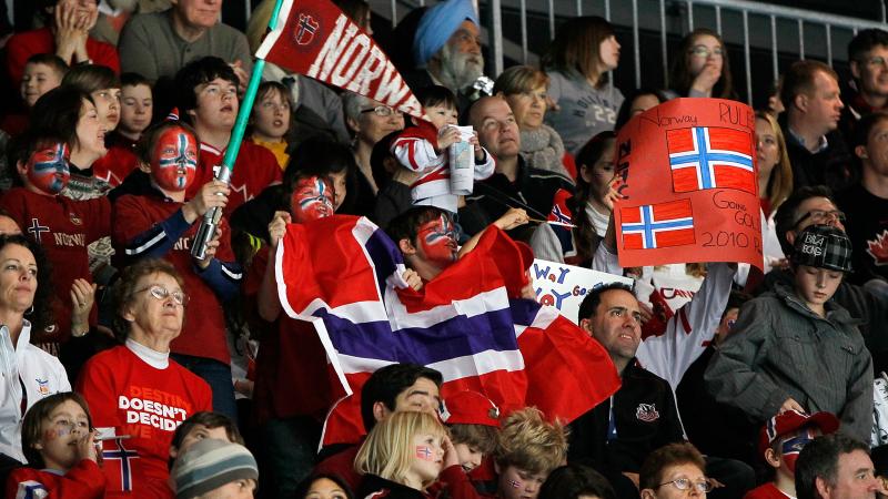 Norway team fans in the Paralympic Games Vancouver 2010
