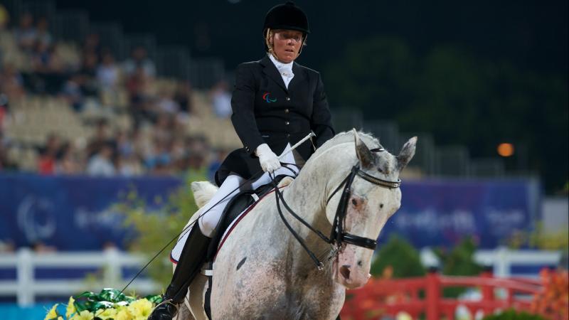 Athlete horseback riding