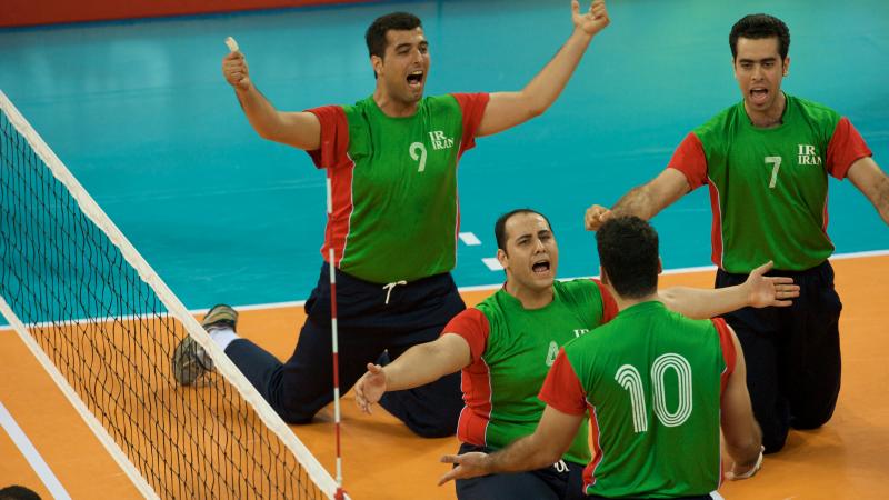 Team Iran Sitting Volleyballl celebrating