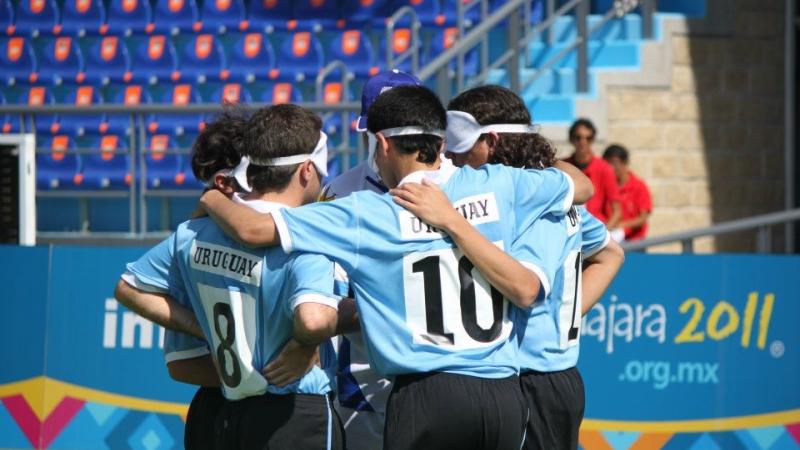 Football 5-a-side Team Uruguay during a game at the 2011 Parapan American Games in Guadalajara, Mexico