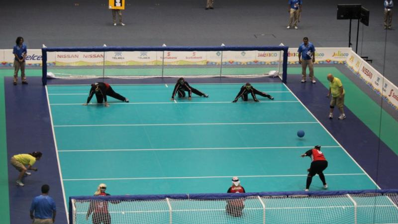 Goalball match at the Parapans 2011