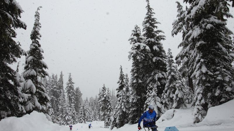 Roman Petushkov of Russia practices prior to the 2010 Vancouver Winter Paralympics