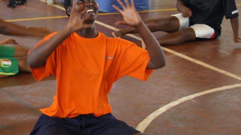 female athlete pracicing volleyball