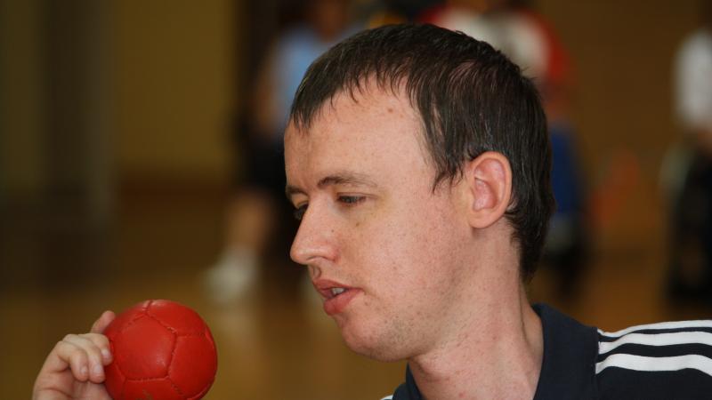 Person playing Boccia