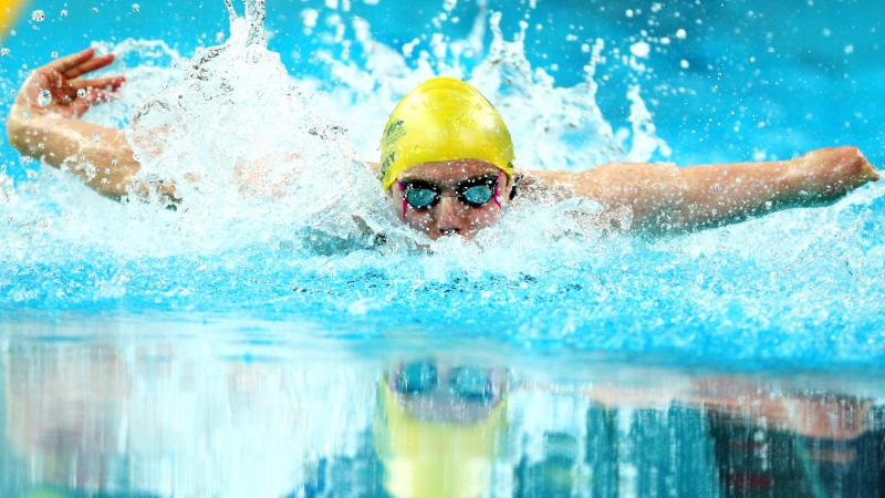 A picture of a man swimming