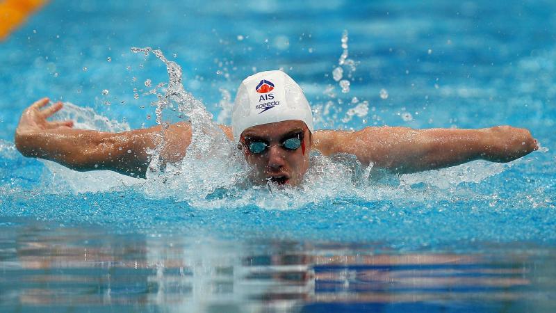 A picture of a man swimming