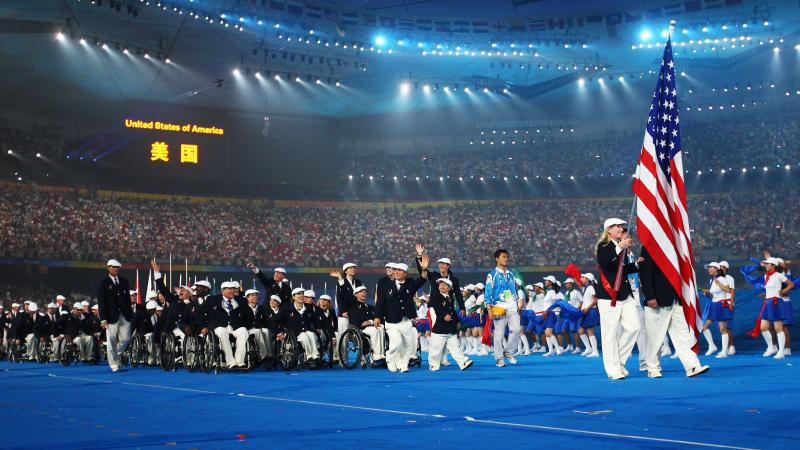 USA team with flag