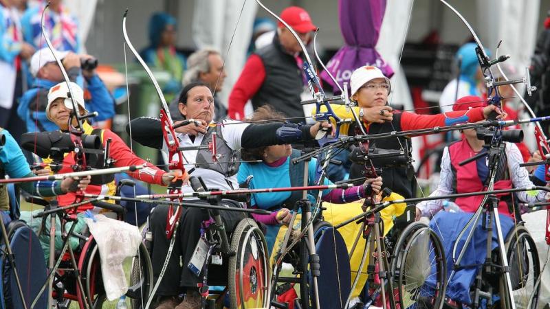 Archers compete at the London 2012 Paralympic Games