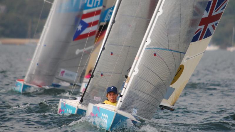 Athletes practicing sailing.