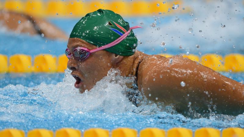 A picture of a woman swimming