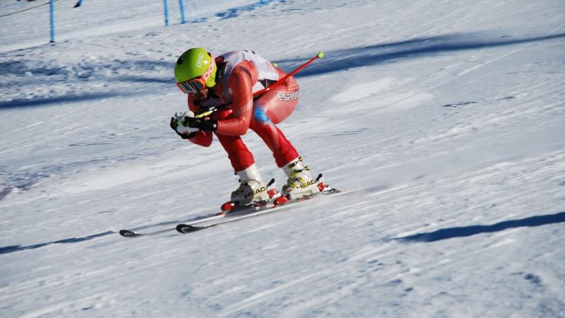 A picture of a man skiing.