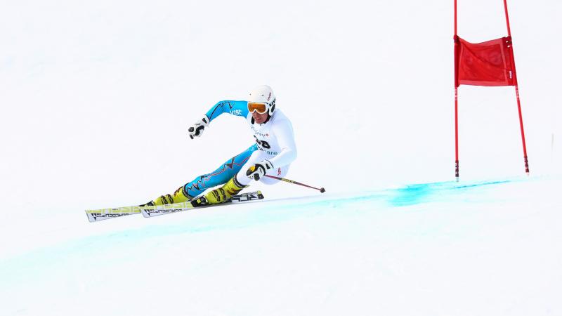 Russia's Alexandr Alyabyev at the 2013 IPC Alpine Skiing World Cup in St Moritz, Switzerland