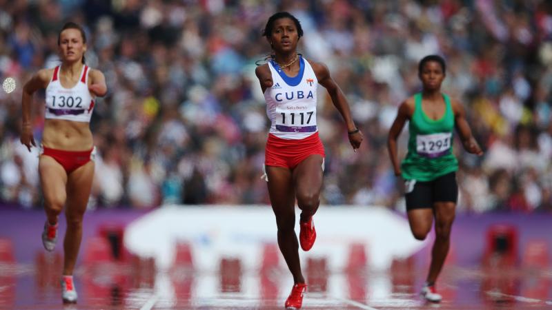 A picture of women running on a track